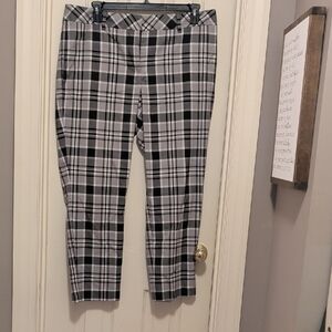 Lands' End Men's Plaid Dress Pants - Black and White
